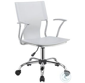 Himari White And Chrome Adjustable Office Chair