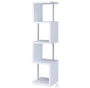 Baxter White And Chrome Bookcase