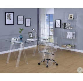 Amaturo Clear Acrylic Home Adjustable Office Set