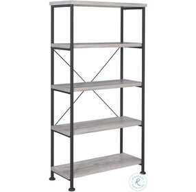 Analiese Gray Driftwood and Black 30" Bookcase