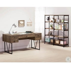 Analiese Rustic Oak and Black Storage Home Office Set