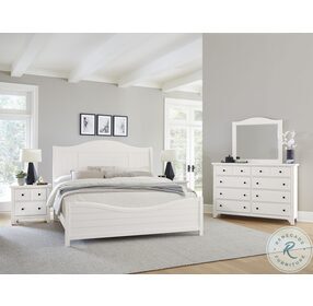 Cool Farmhouse Soft White Sleigh Bedroom Set