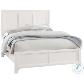 Cool Farmhouse Soft White King Panel Bed