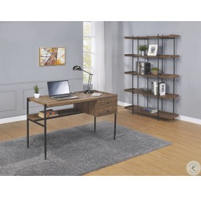 Lawtey Aged Walnut and Black Home Office Set
