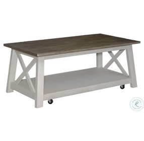 Laurel Bluff Antique White with Dust Grey Rectangular Cocktail Table