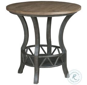 Trails Charred Pisgah Round Lamp Table