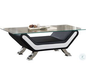Veloce Black and Ivory Cocktail Table