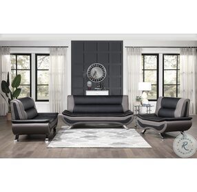 Veloce Black And Gray Living Room Set