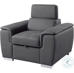 Ferriday Gray Chair With Pull Out Ottoman