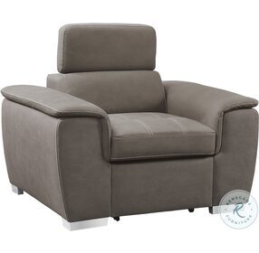 Ferriday Taupe Chair With Pull Out Ottoman