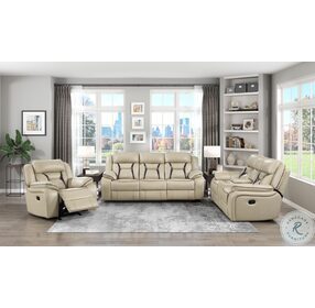Amite Beige Double Reclining Living Room Set