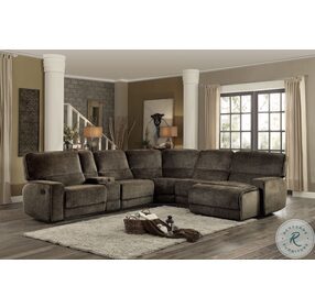 Shreveport Brown 6 Piece RAF Chaise Reclining Sectional