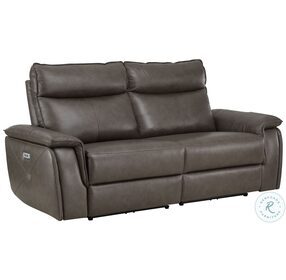 Maroni Dark Brown Power Double Reclining Loveseat with Power Headrests