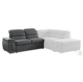 Platina Gray LAF Loveseat With Pull Out Bed and Adjustable Headrests