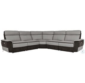Laertes Charcoal And Taupe Power Reclining Sectional