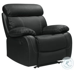 Pendu Black Leather Reclining Chair
