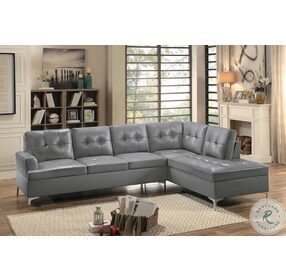 Barrington Gray 2 Piece With Chaise RAF Sectional
