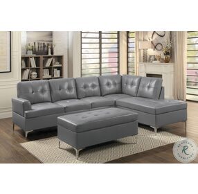 Barrington Gray 2 Piece With Chaise RAF Sectional