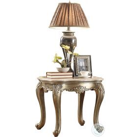 Florentina Gold Undertone Marble Top End Table