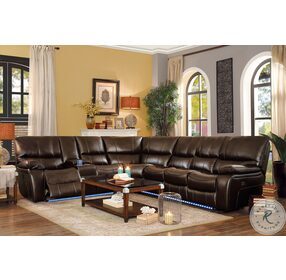 Pecos Dark Brown Reclining LAF Sectional