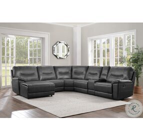 Columbus Gray LAF Push Back Reclining Chaise Sectional