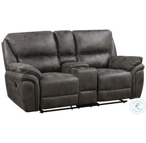 Proctor Gray Double Glider Reclining Console Loveseat