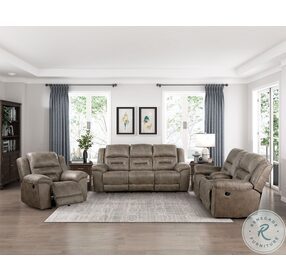 Hazen Brown Double Reclining Living Room Set