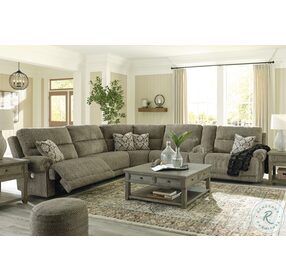 Lubec Taupe RAF Power Reclining Sectional