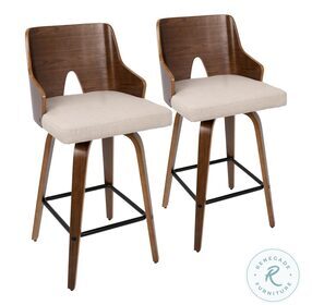 Ariana Beige Counter Height Stool Set Of 2