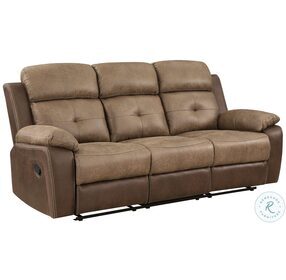 Glendale Brown Double Reclining Sofa