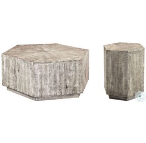 Giles Distressed Gray Occasional Table Set