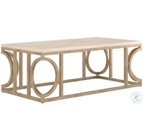Intersect Beige And Gold Rectangular Cocktail Table