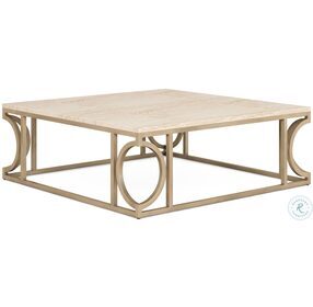Intersect Beige And Gold Square Cocktail Table