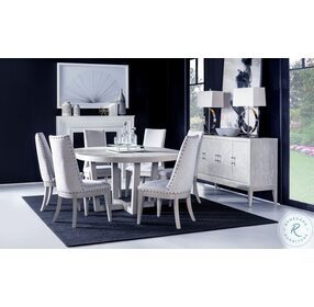 Solstice Nimbus Grey Expandable Pedestal Dining Room Set