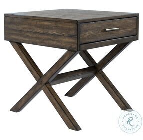 Lennox Weathered Chestnut Drawer End Table