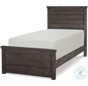 Bunkhouse Aged Barnwood Twin Louvered Panel Bed