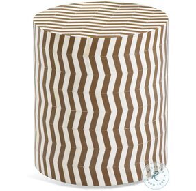 Elias White And Taupe Accent Table