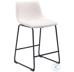 Smart Ivory and Black Counter Height Stool Set of 2