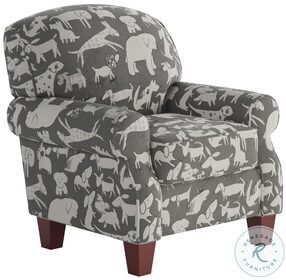 Doggie Grey Graphite Round Arm Accent Chair