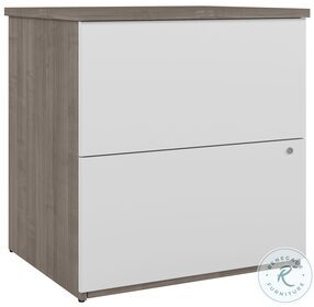 Ridgeley Silver Maple And Pure White 28" 2 Drawer Lateral File Cabinet