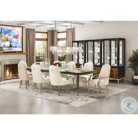 Malibu Crest Crotch Mahogany Extendable Rectangular Dining Room Set