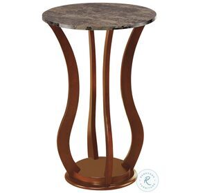 Elton Brown And Marble Top Round Accent Table