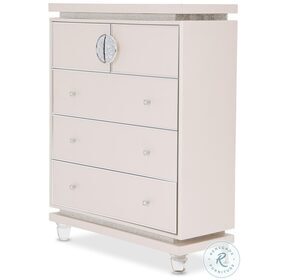 Glimmering Heights Ivory Upholstered 5 Drawer Chest