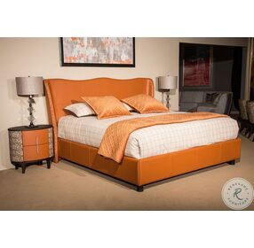 21 Cosmopolitan Diablo Orange Wing Upholstered Panel Bedroom Set