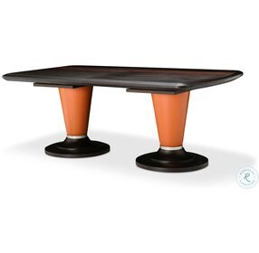 21 Cosmopolitan Diablo Orange And Umber Rectangular Extendable Dining Table