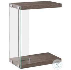 Alison Weathered Grey And Clear Accent Table