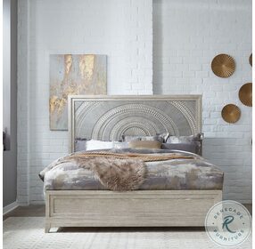 Belmar Washed Taupe And Silver Champagne California King Panel Bed
