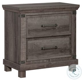 Lakeside Haven Brownstone Nightstand with Charging Station