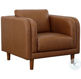 Ozzy Buckman Brown Leather Accent Chair