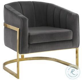 Joey Dark Grey And Gold Accent Chair